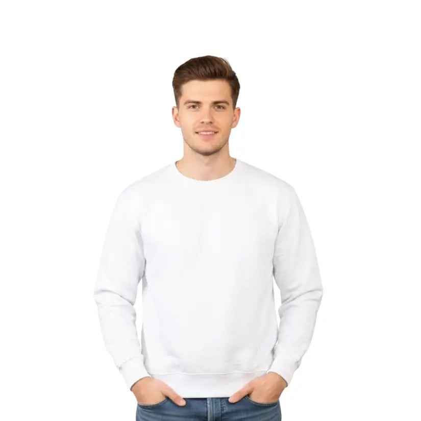 Plain SweatShirt For Men's White