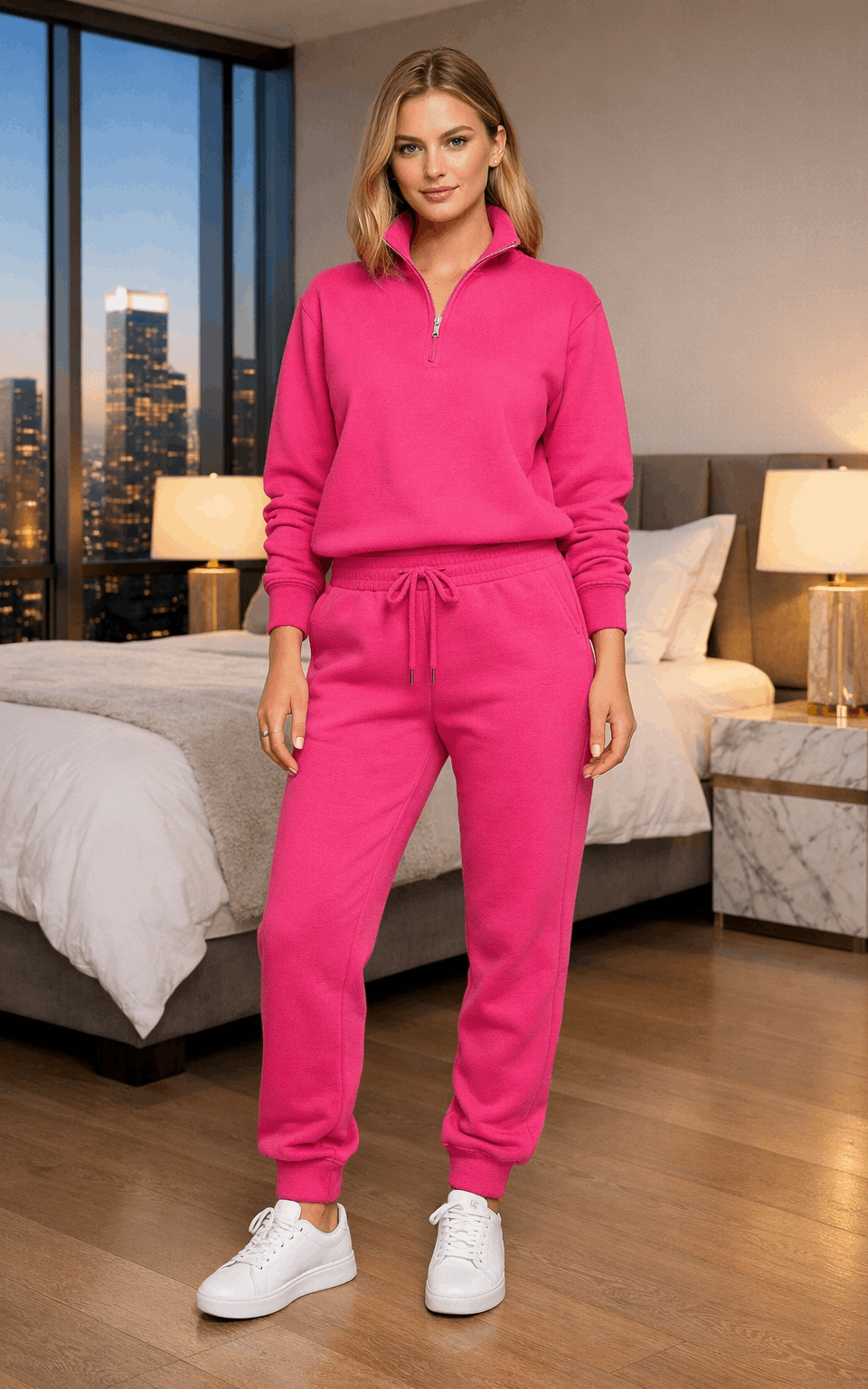 Blush Quarter Zipper Tracksuit