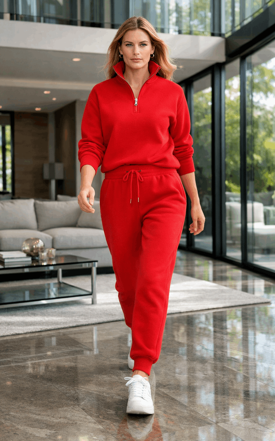 Crimson Quarter Zipper Tracksuit