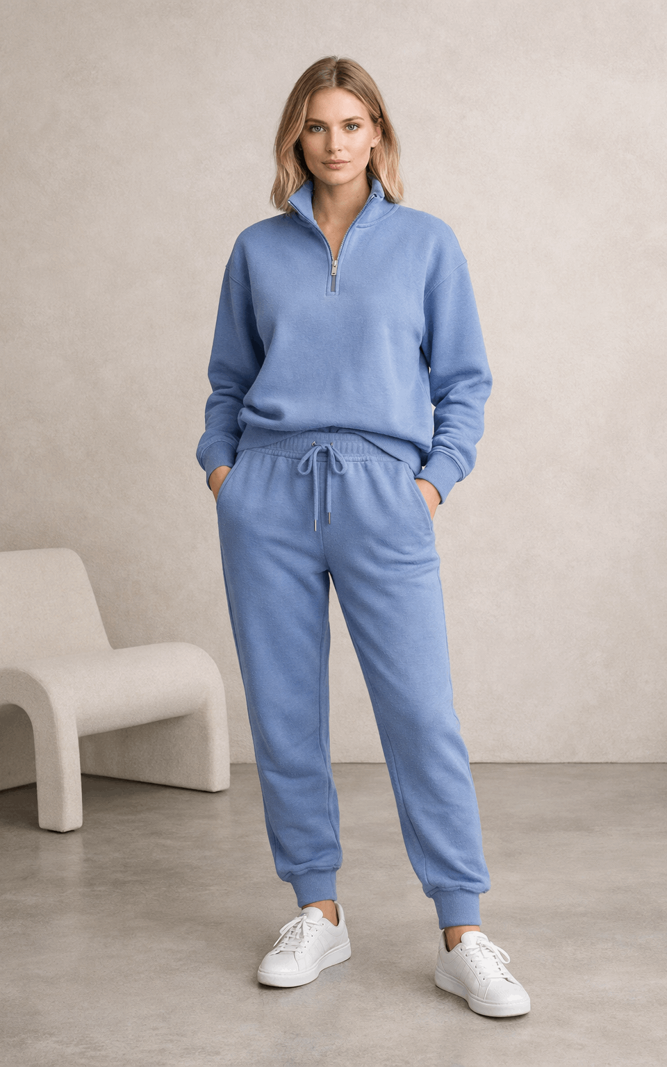 Indigo Quarter Zipper Tracksuit