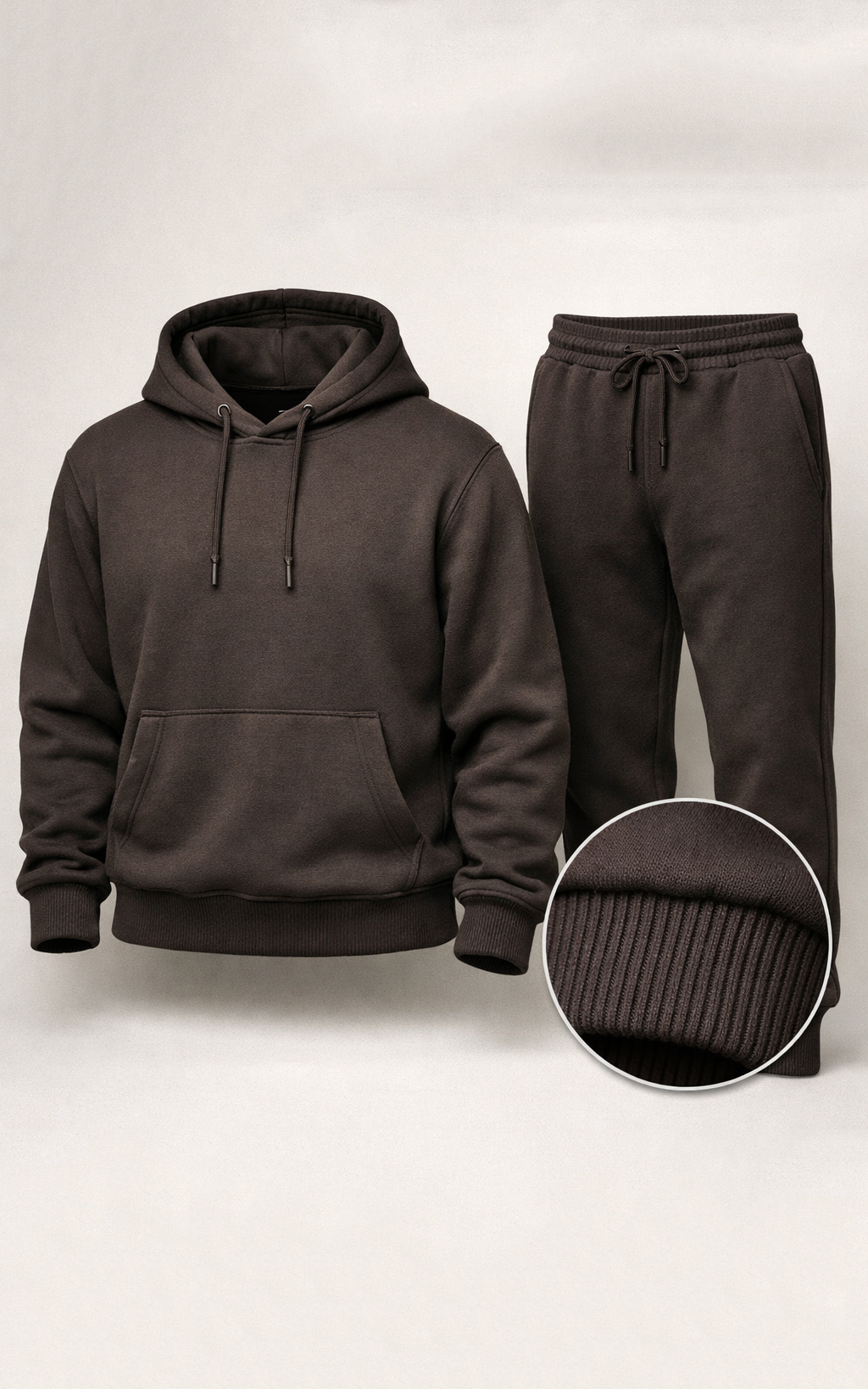 Dark Brown Men's Hoodie Tracksuit