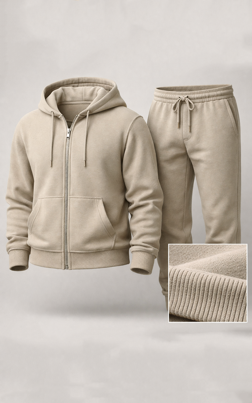Stone Zipper Hoodie Tracksuit