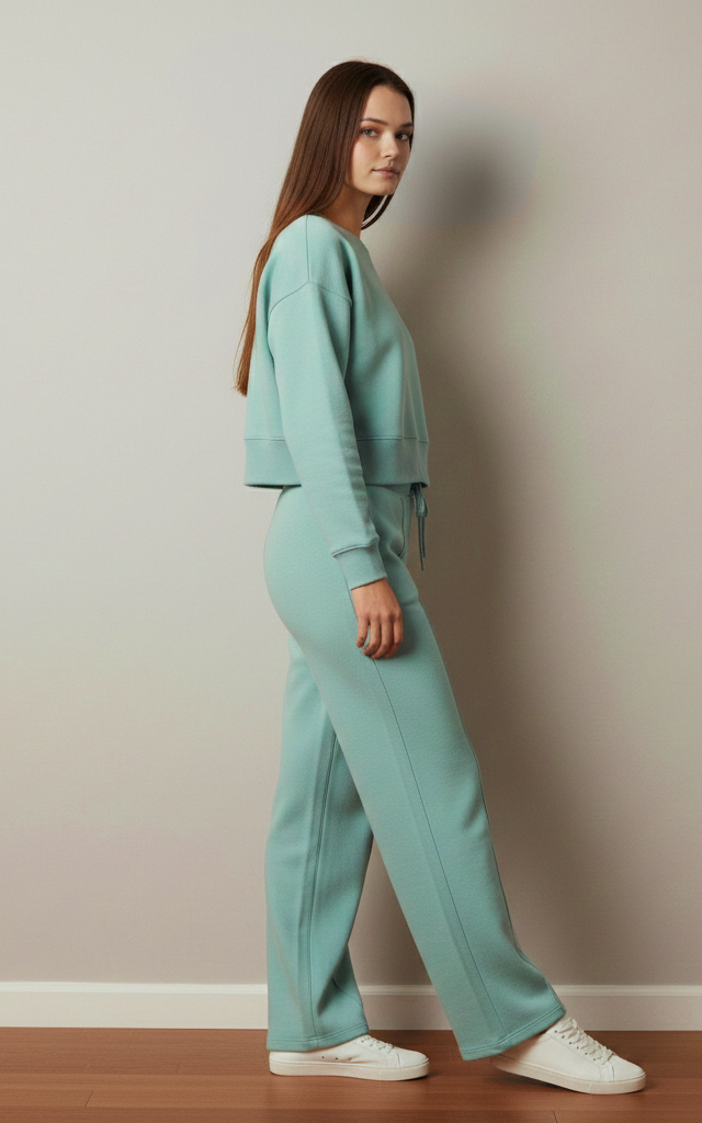 Red Crop Sweatshirt Jogger Tracksuit Loungewear Revive Personalizable Travel Lounge Set