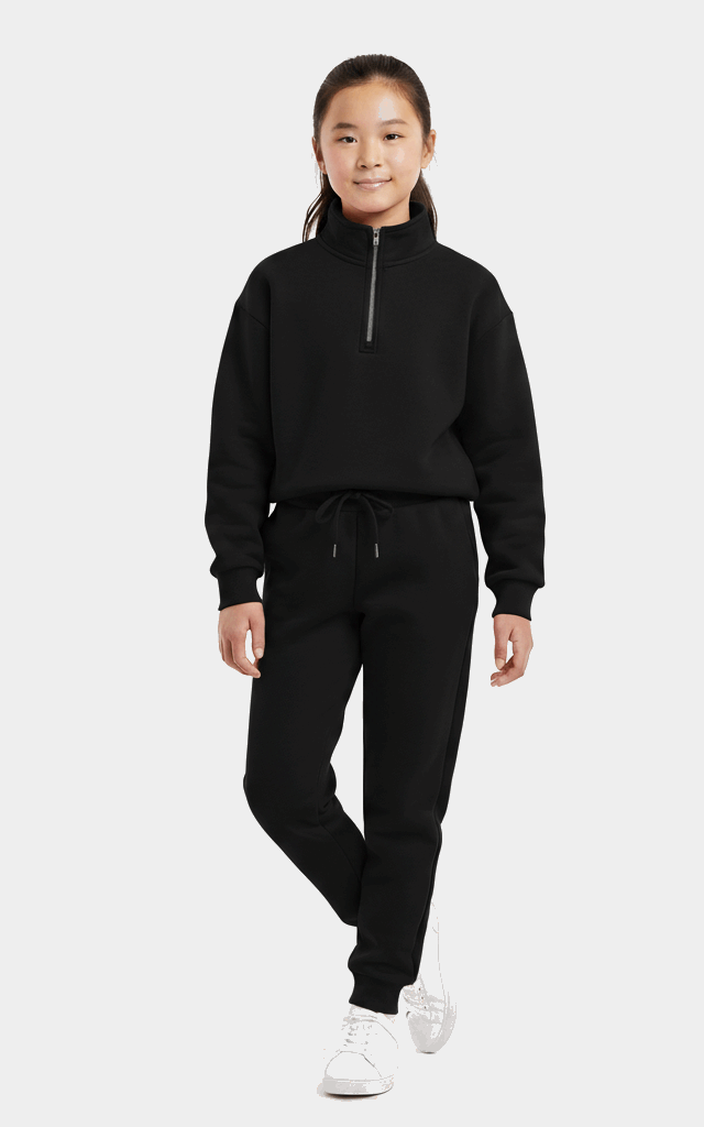 Quarter-Zip Sweatshirt Tracksuit for Girls – Trendy & Comfortable See Green