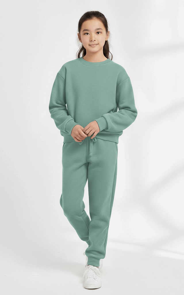 Classic Sweatshirt Tracksuit for Girls – Cozy & Stylish Everyday Tracksuit Indigo