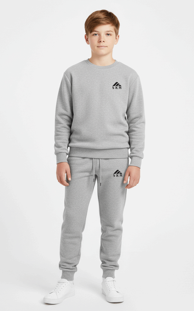 Premium Sweatshirt Tracksuit for Boys – Comfortable Everyday Tracksuit Heather Grey