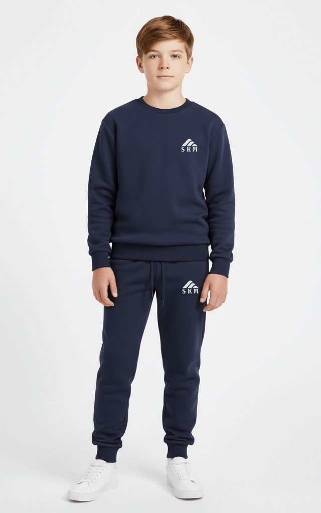 Premium Sweatshirt Tracksuit for Boys – Comfortable Everyday Tracksuit Navy Blue
