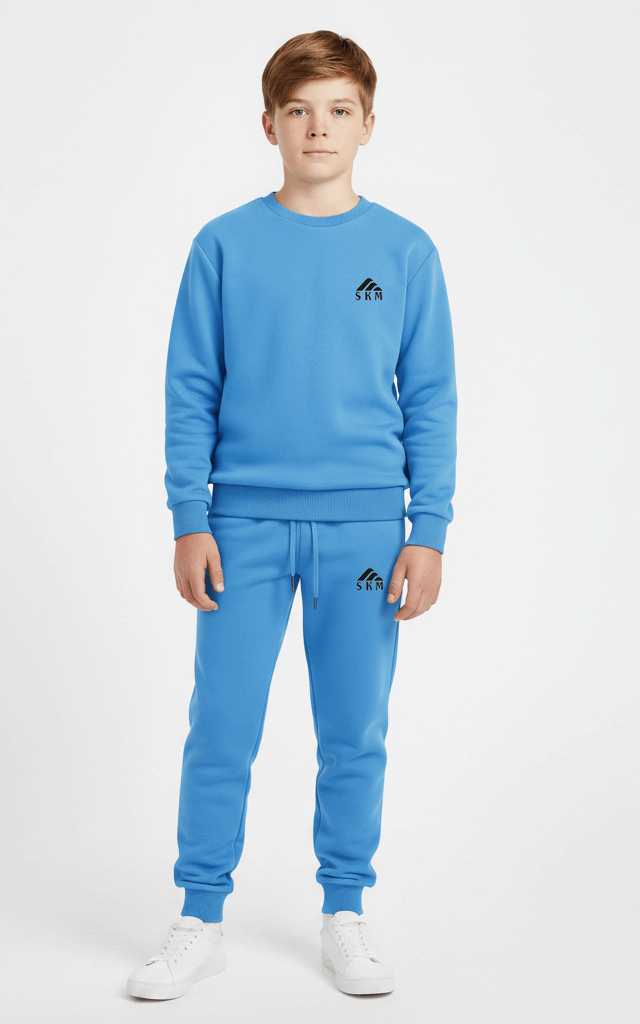 Premium Sweatshirt Tracksuit for Boys – Comfortable Everyday Tracksuit sky blue