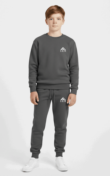 Premium Sweatshirt Tracksuit for Boys – Comfortable Everyday Tracksuit Charcoal