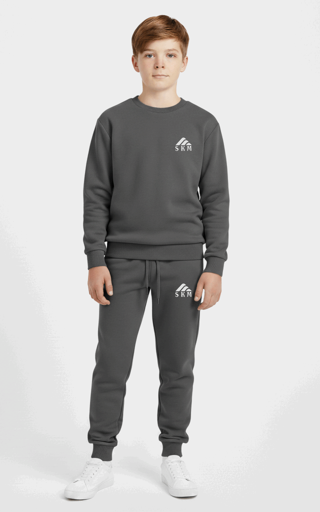 Premium Sweatshirt Tracksuit for Boys – Comfortable Everyday Tracksuit Charcoal