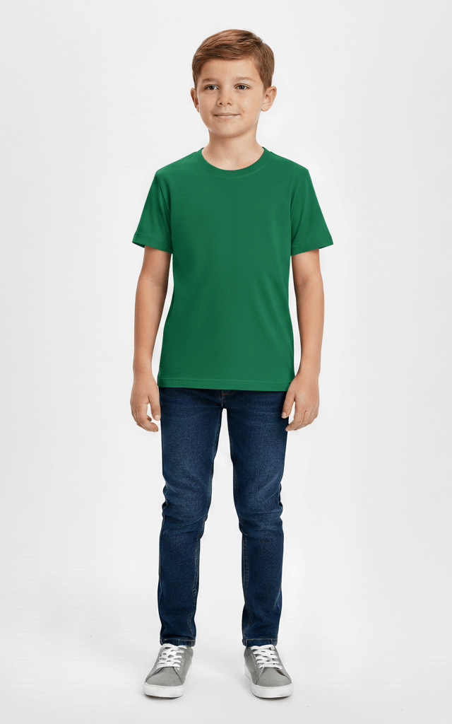 Half Sleeve T-Shirt for Boys – Comfortable & Stylish Everyday Wear Olive Green