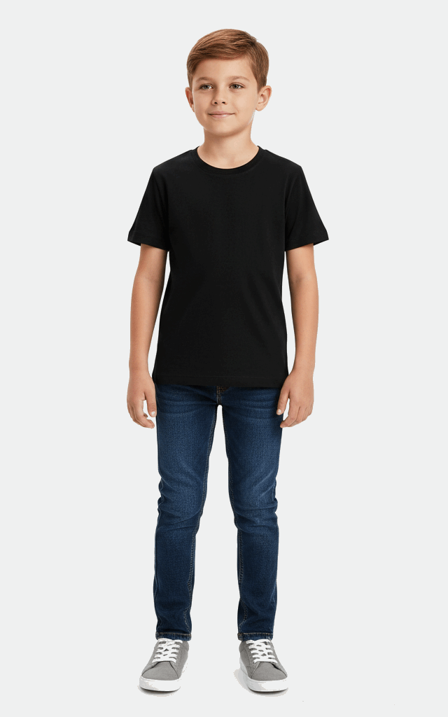 Half Sleeve T-Shirt for Boys – Comfortable & Stylish Everyday Wear Black