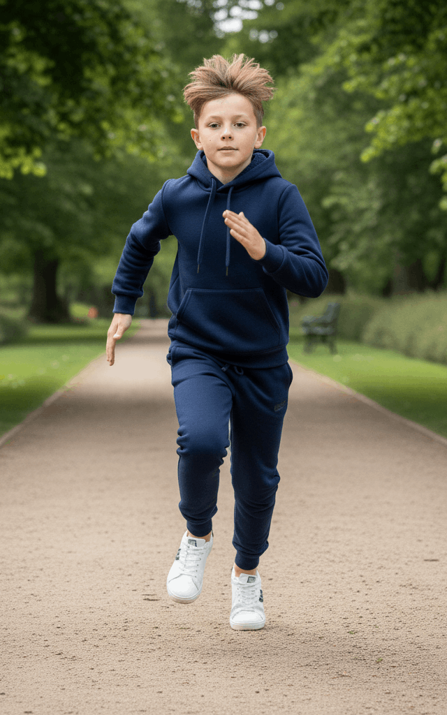 Navy Hoodie & Jogger Set for Boys – Trendy, Comfortable Outfit