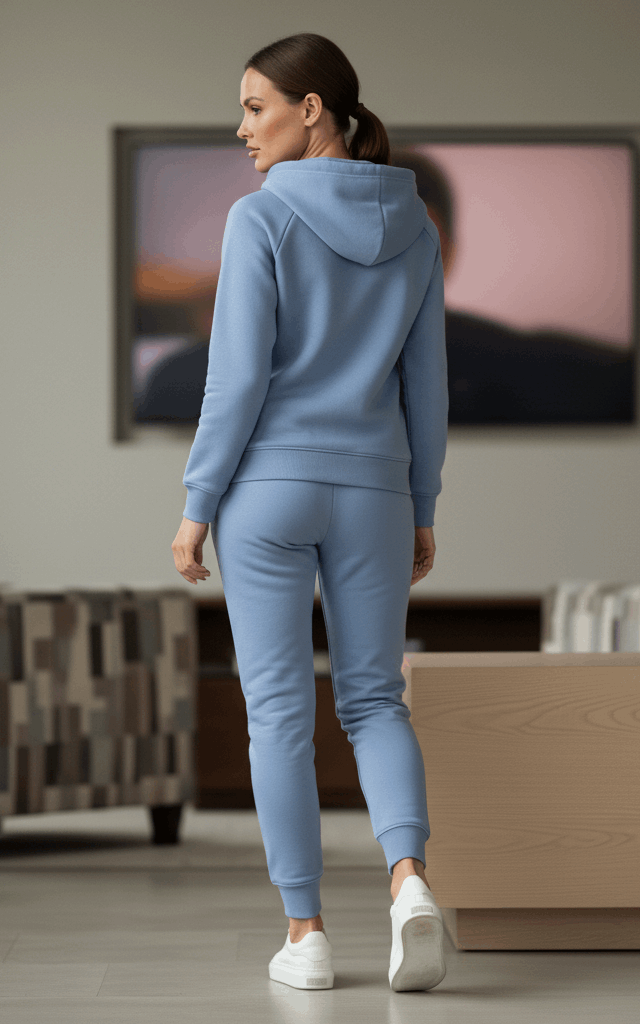 Indigo Zipper Hoodie Tracksuit Indigo