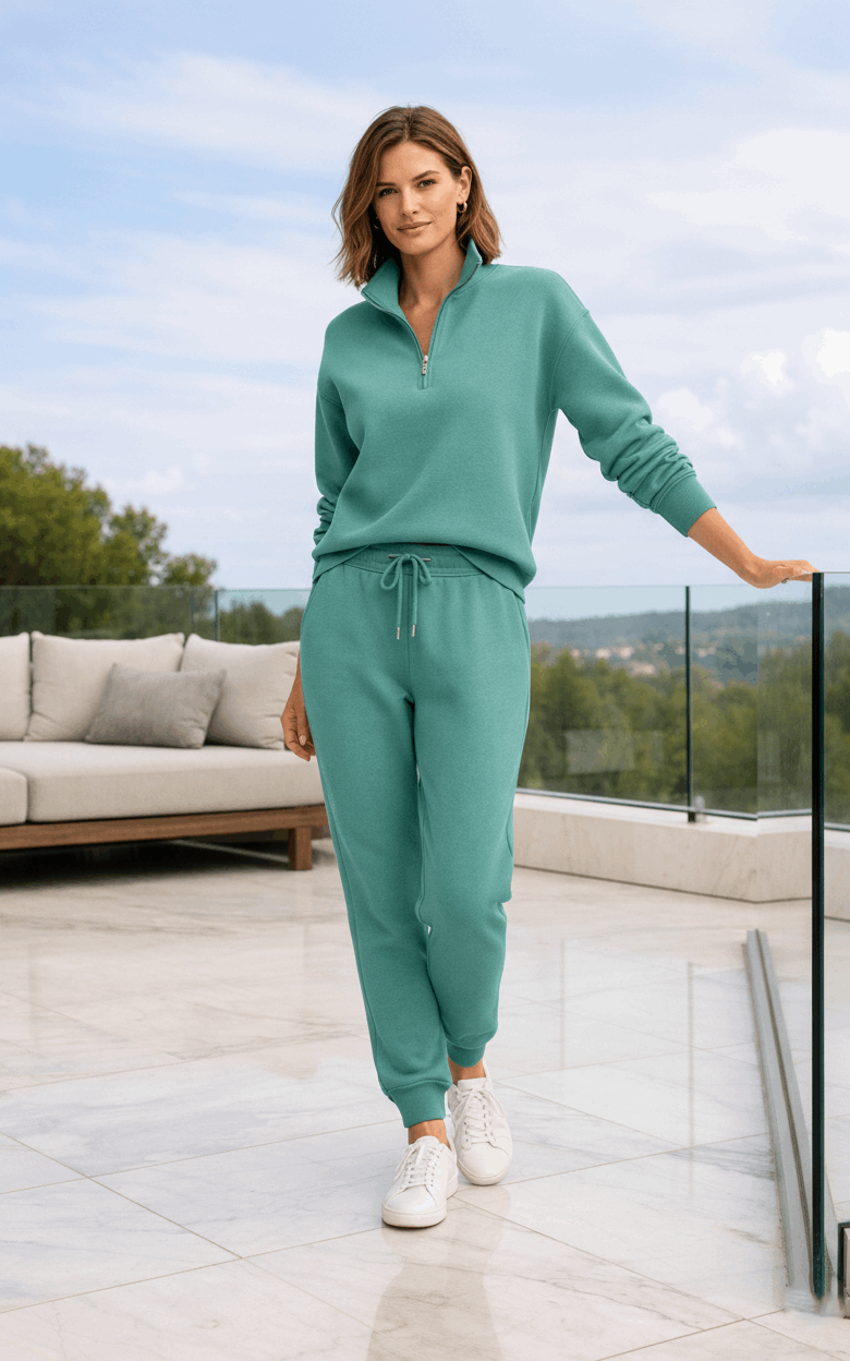 Seafoam Quarter Zipper Tracksuit