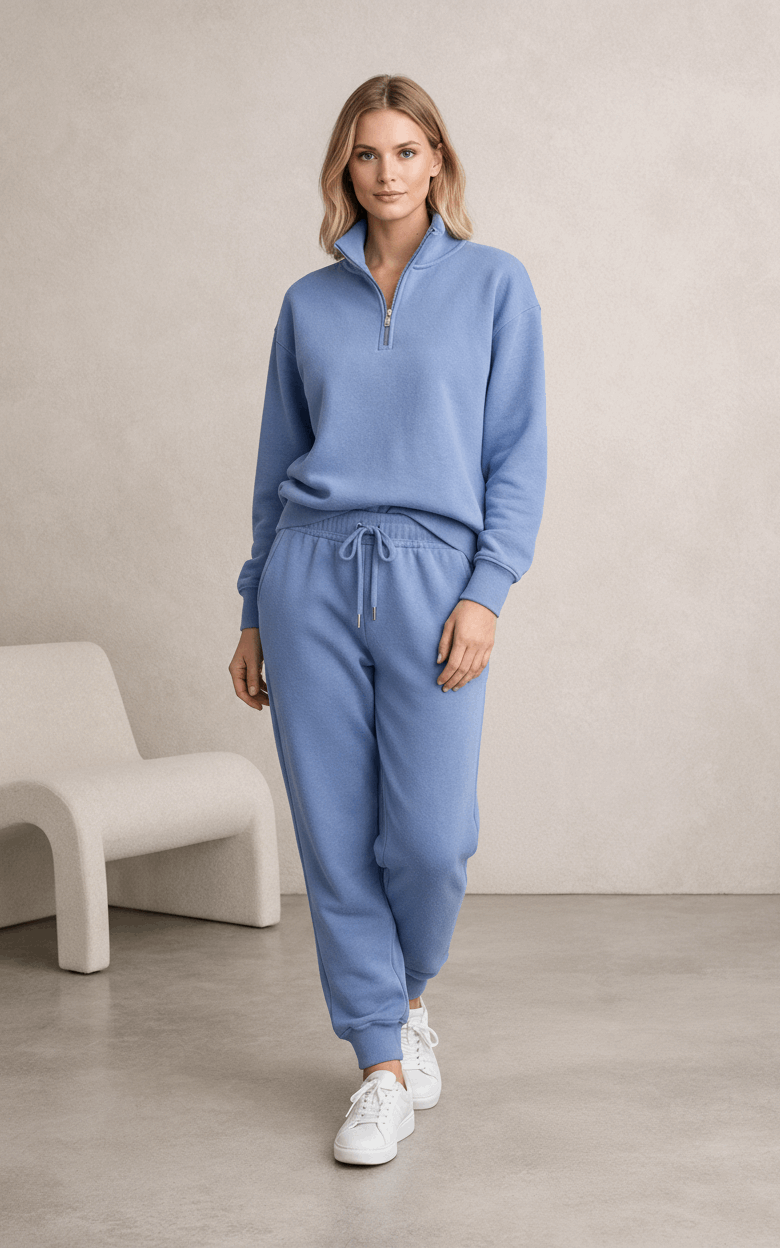 Indigo Quarter Zipper Tracksuit