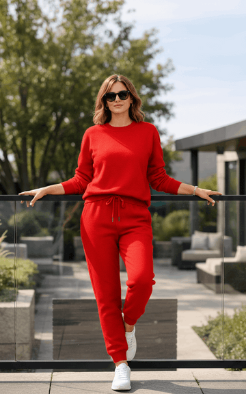Crimson Sweatshirt Tracksuit Red