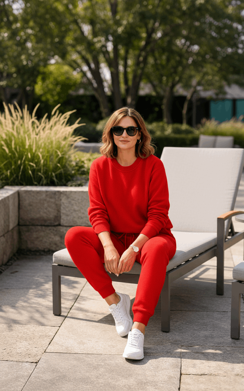 Crimson Sweatshirt Tracksuit Red