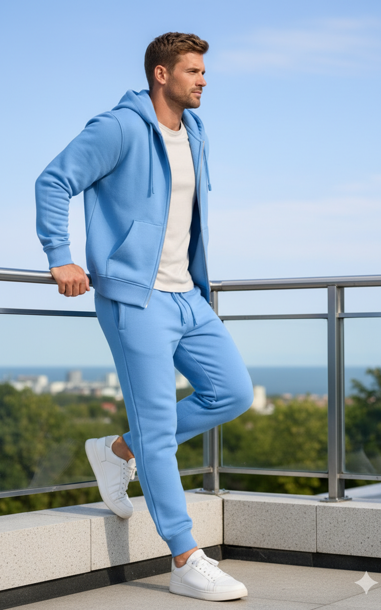 Aero Zipper Hoodie Tracksuit Sky