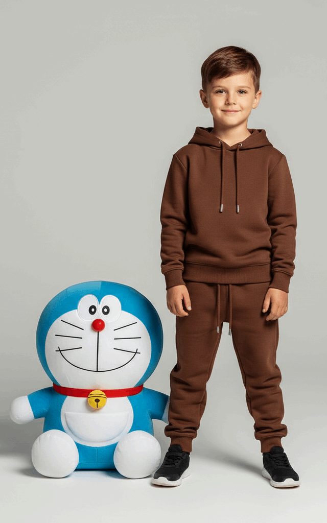 Velour Hoodie Tracksuit Chocolate Brown