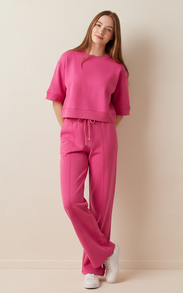 Womens Crop Hoodie Tracksuit Set Top girls Joggers Lounge wear