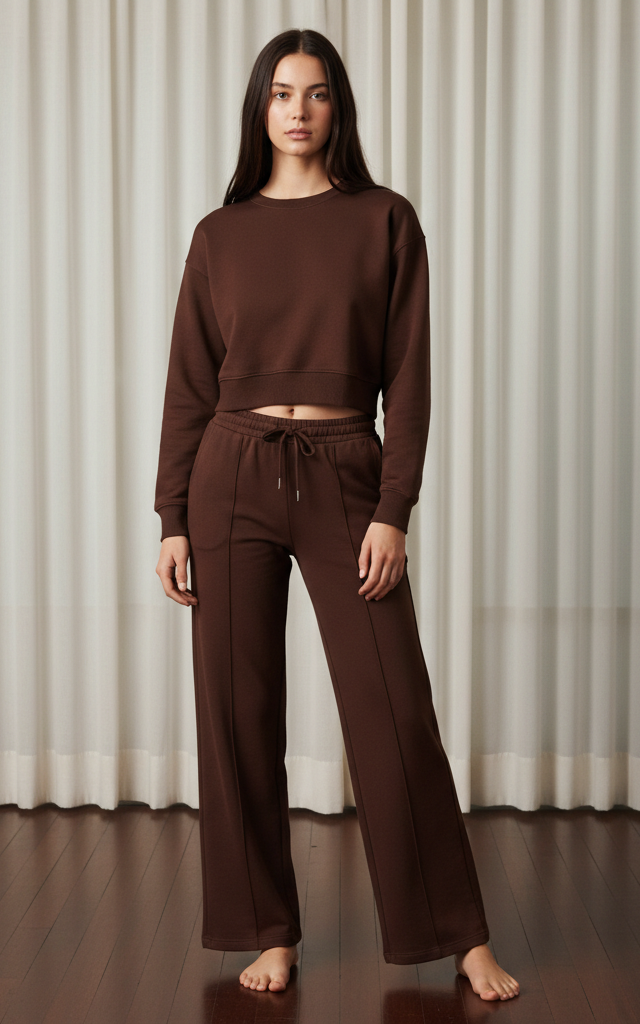 Red Crop Sweatshirt Jogger Tracksuit Loungewear Revive Personalizable Travel Lounge Set