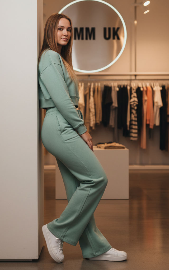 Seegreen Crop Sweatshirt Tracksuit for Women – Comfortable Trendy Lounge Wear