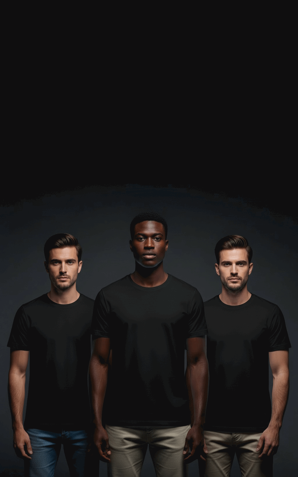 3 Black Pack of 3 Men’s T-Shirts - SKM Trio Savings Black All 3