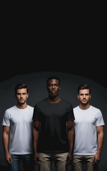 2 white & 1 Black Pack of 3 Men’s T-Shirts - SKM Trio Savings 2 White + 1 Black