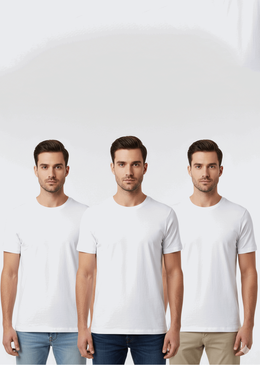 3 White Pack of 3 Men’s T-Shirts - SKM Trio Savings