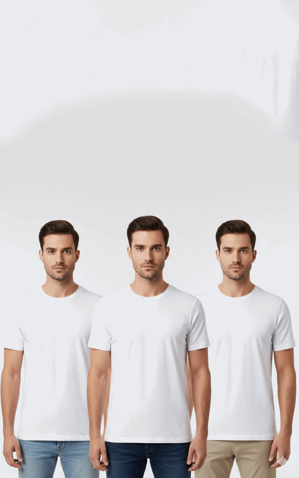 3 White Pack of 3 Men’s T-Shirts - SKM Trio Savings White All 3
