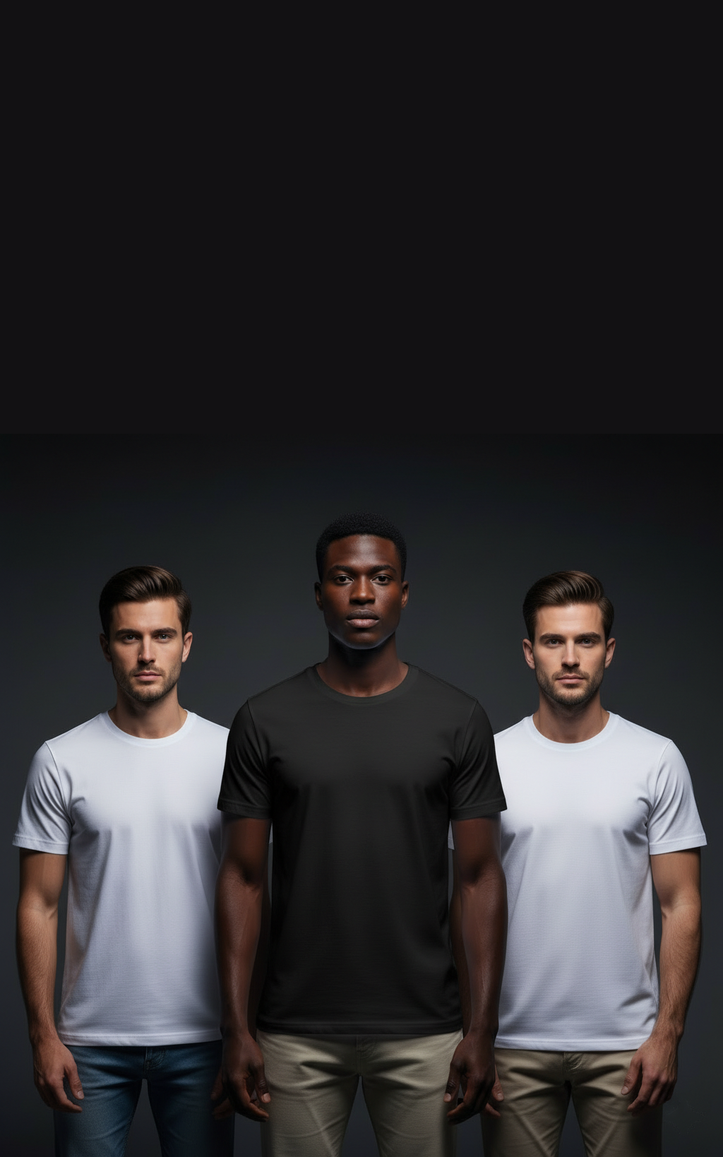 2 white & 1 Black Pack of 3 Men’s T-Shirts - SKM Trio Savings