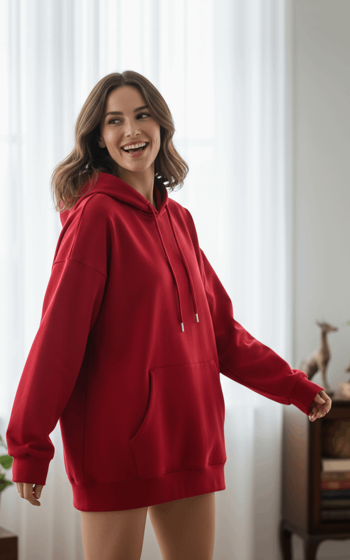 Crimson Oversized Hoodie
