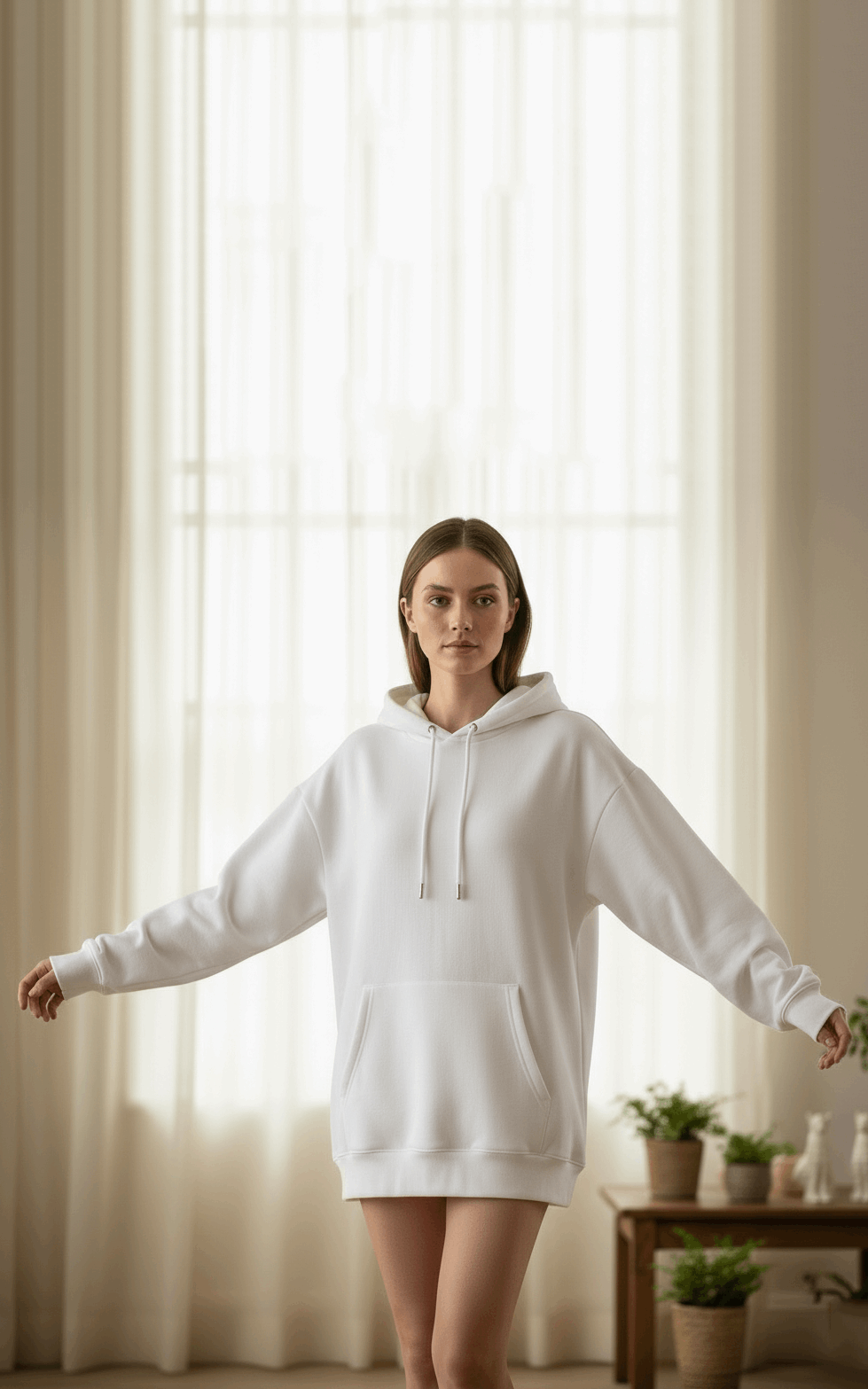 White Oversized Hoodie
