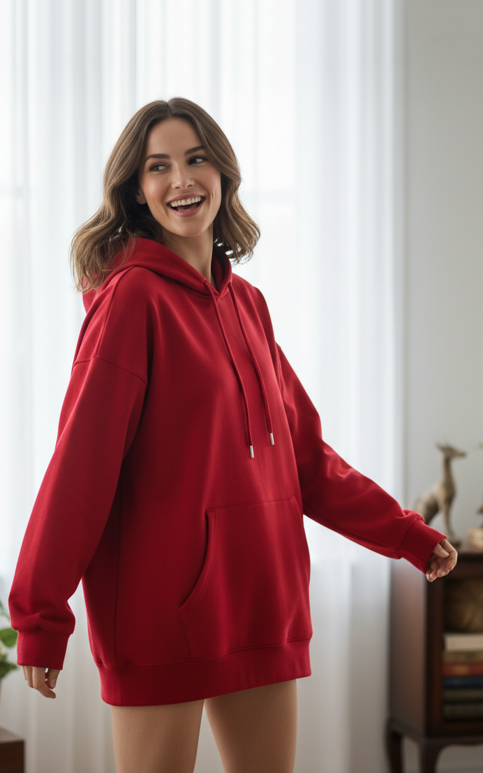Crimson Oversized Hoodie