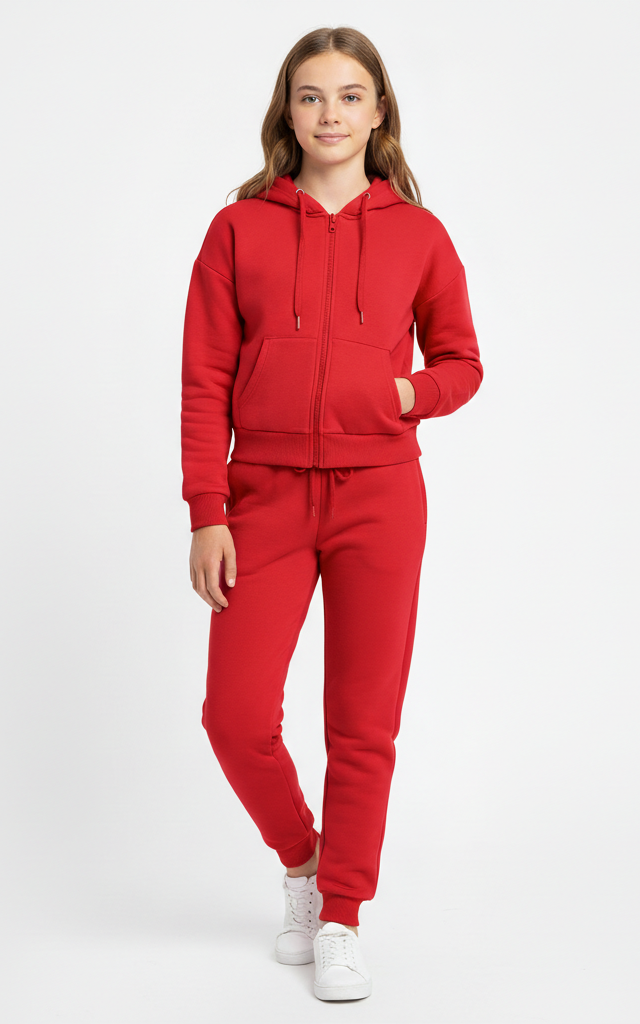 Zipper Hoodie With Jogger For Girls - SKM