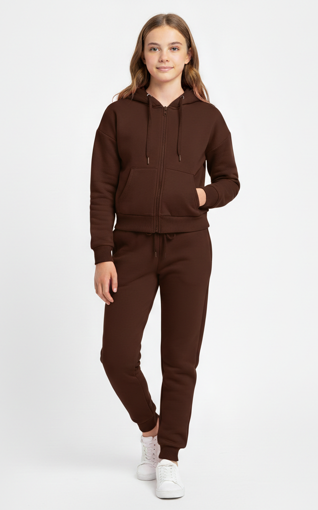 Zipper Hoodie With Jogger For Girls - SKM