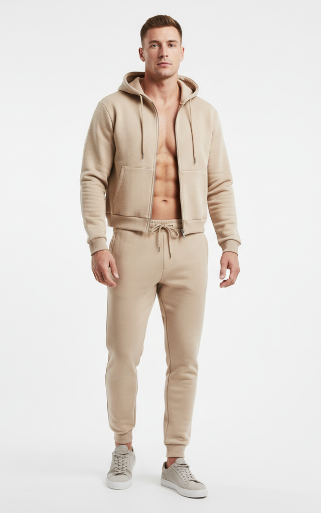 Men’s Zipper Hoodie Tracksuit – Stylish & Comfortable 2-Piece Set - SKM