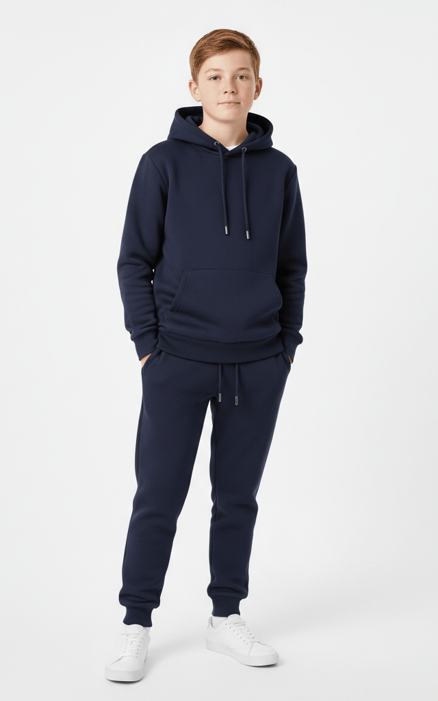Pullover Hoodie Tracksuit for Boys – Cozy & Stylish Tracksuit Navy Blue