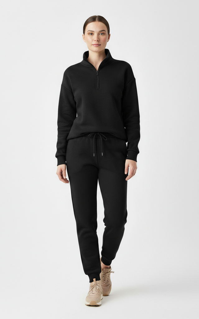 Quarter Zipper Sweatshirt Tracksuit for Women – Stylish & Comfortable Tracksuit - SKM