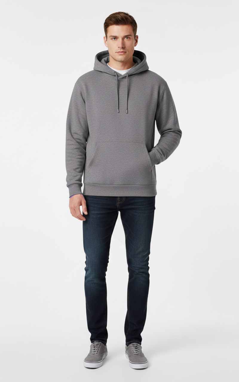Men’s Basic Pullover Hoodie – Comfortable & Casual - SKM