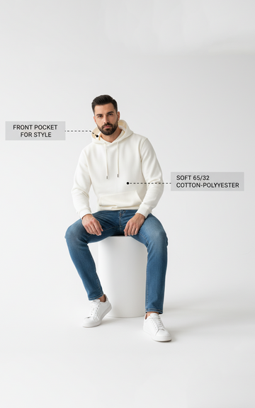 Men’s Basic Pullover Hoodie – Comfortable & Casual
