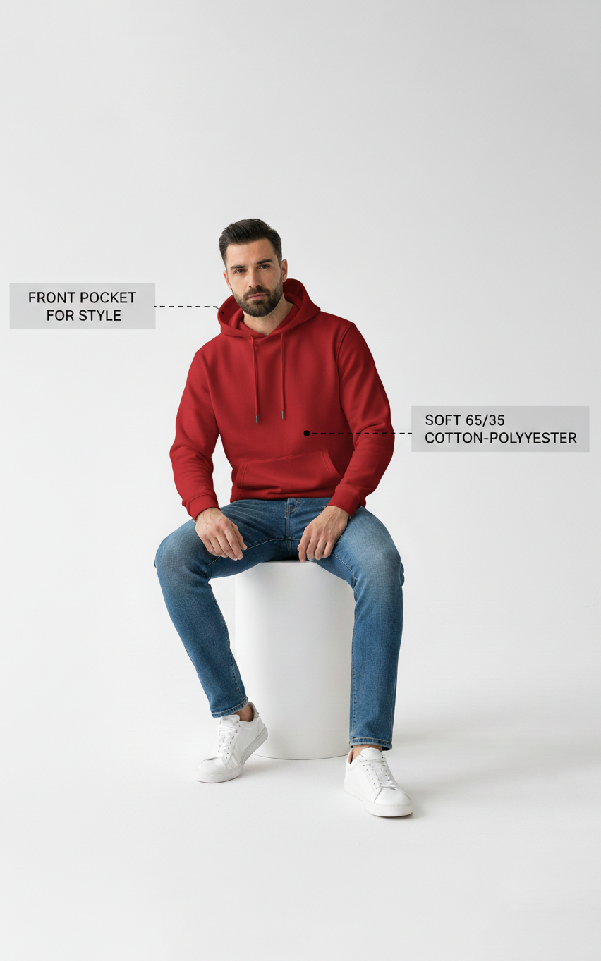 Men’s Basic Pullover Hoodie – Comfortable & Casual