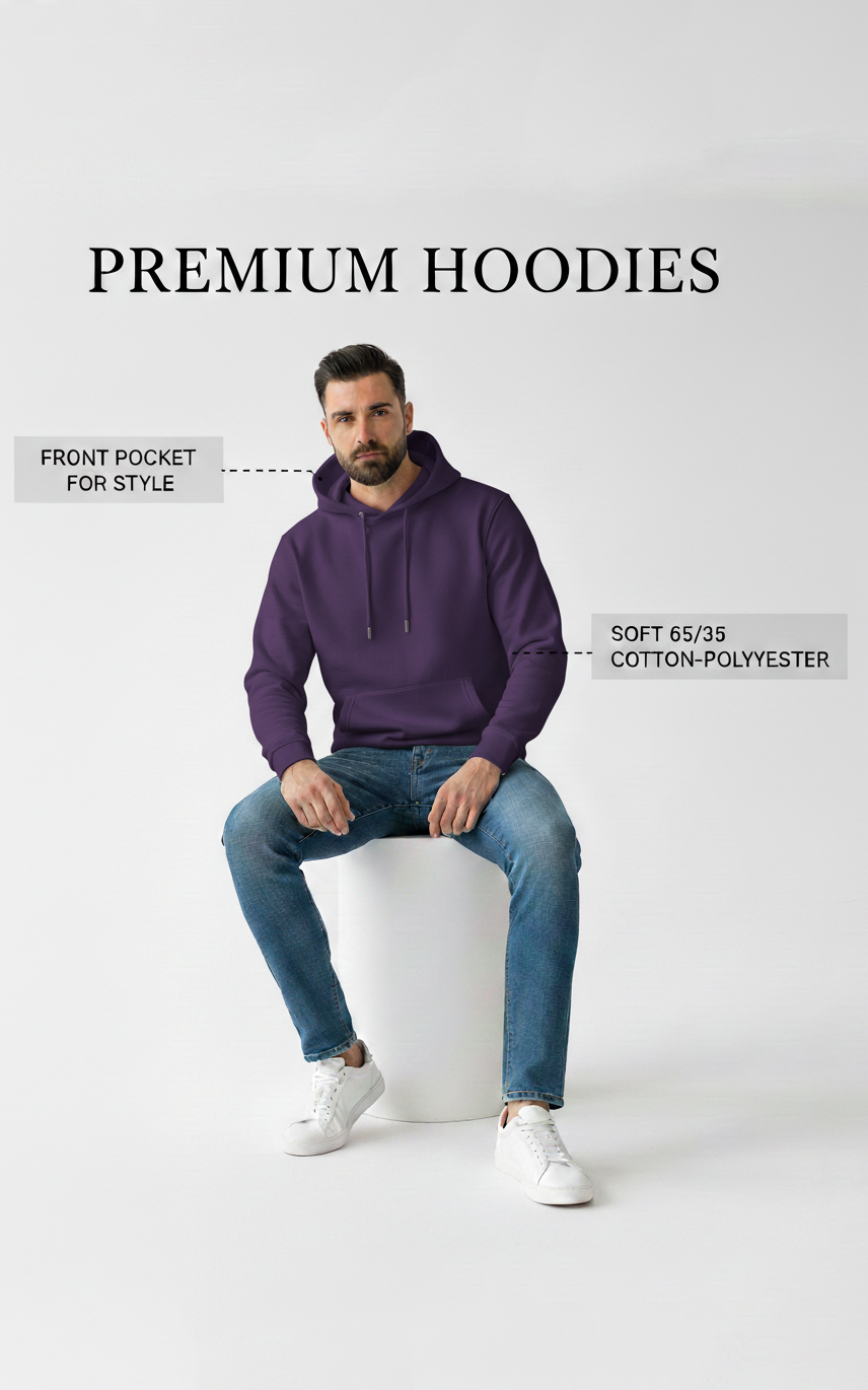 Men’s Basic Pullover Hoodie – Comfortable & Casual
