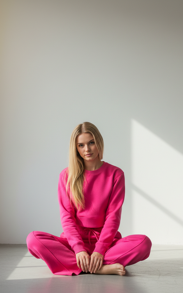 Indigo Outfits Long Sleeve Crop Top Pullover Drawstring Pant Jogger Set Casual Sweatsuits