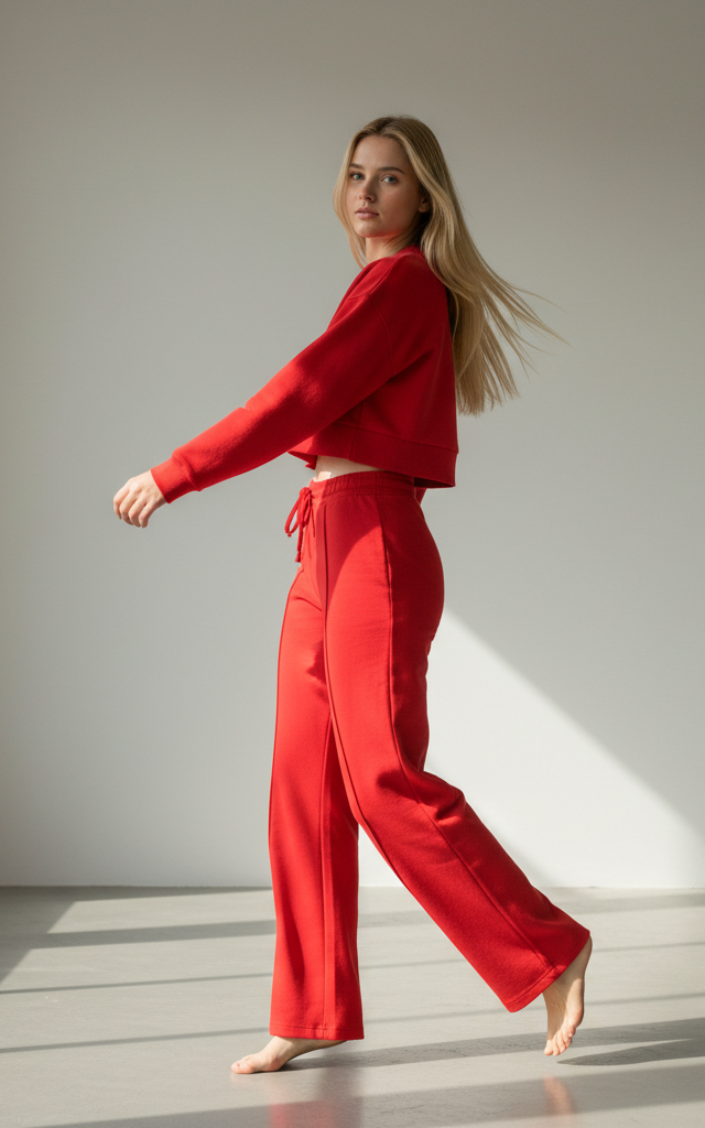 Indigo Outfits Long Sleeve Crop Top Pullover Drawstring Pant Jogger Set Casual Sweatsuits