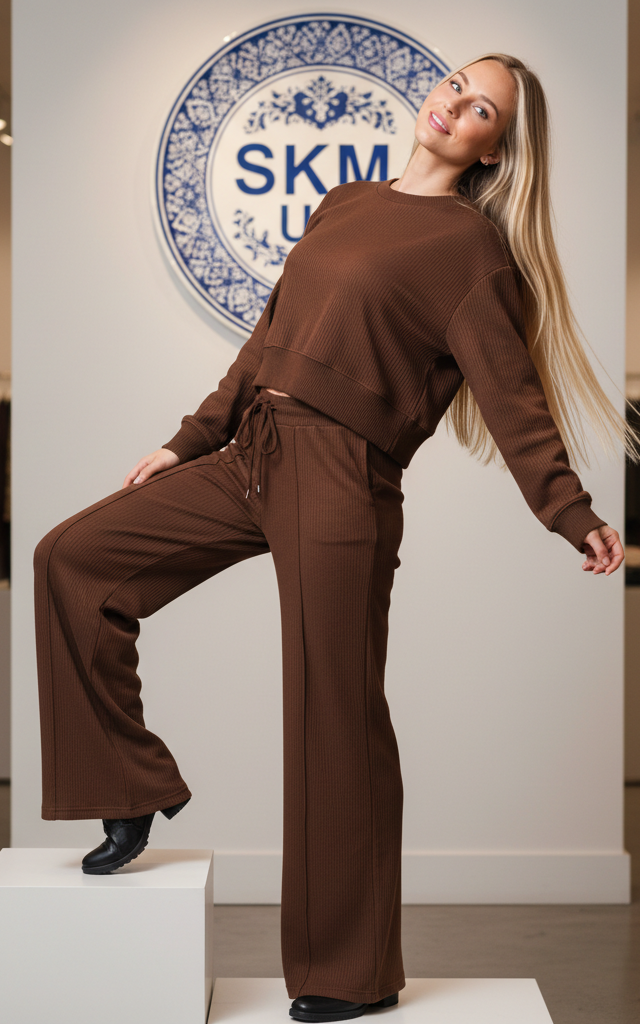 Seegreen Crop Sweatshirt Tracksuit for Women – Comfortable Trendy Lounge Wear