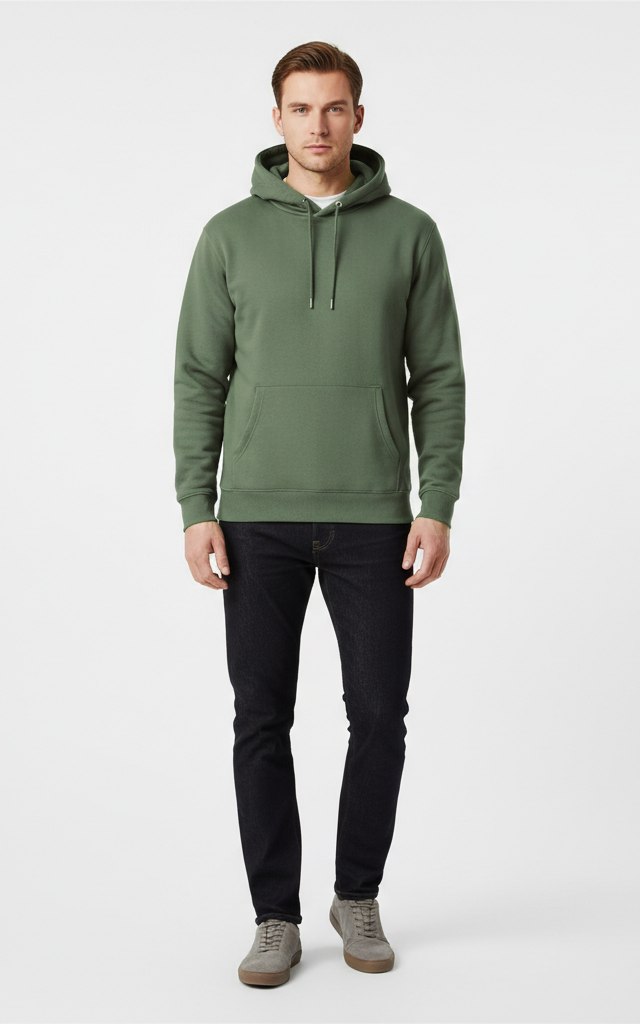 Men’s Basic Pullover Hoodie – Comfortable & Casual - SKM