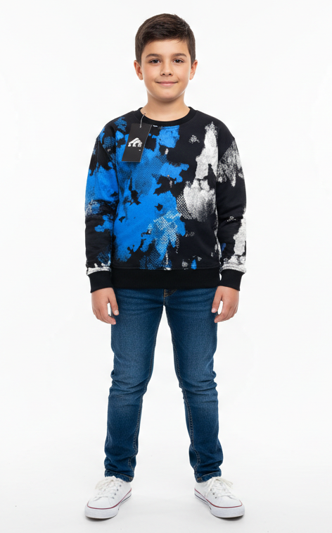 Black Blue Sweatshirt For Boy's - SKM