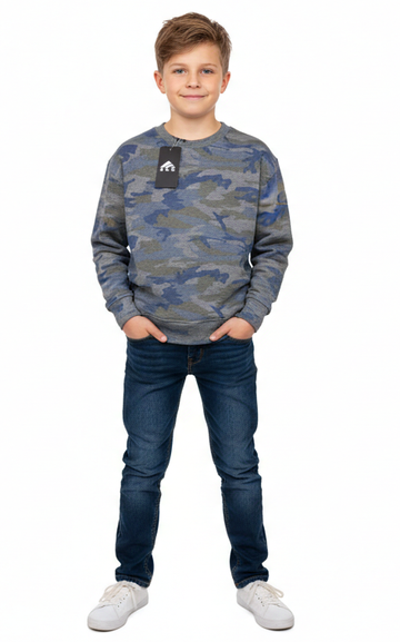 Gray Green Sweatshirt For Boy's - SKM